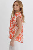 Allie Floral Top-Orange
