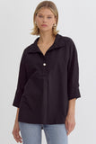 Pearl Collard Top-Black