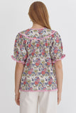 Laura Rick Rack Floral Top