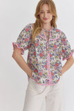 Laura Rick Rack Floral Top