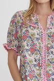 Laura Rick Rack Floral Top