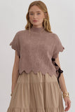 Nina Solid Knitted Top-Mocha