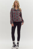 Cherry Print Fleece Pull Over