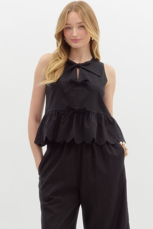Sailey Bow Scallop Top