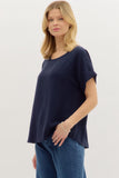 Mandy Cuffed Sleeve Top