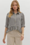 Mio Ruffle Button Top
