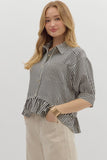 Mio Ruffle Button Top