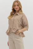 Mio Ruffle Button Top