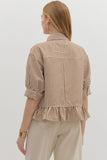 Mio Ruffle Button Top