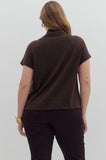 Black Curvy Knit Mock Neck Sweater