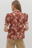 Kristi Red Floral Top