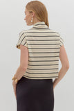 Britt Stripe Mock Neck Sweater Top