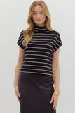 Britt Stripe Mock Neck Sweater Top