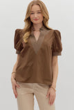 Maci Detailed Puff Top