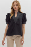 Maci Detailed Puff Top