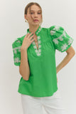Addison Floral Bubble Sleeve Top