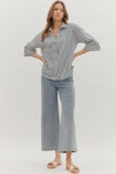 Nicole Striped Button Down Top