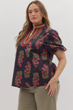 Riley Curvy Floral Print Top