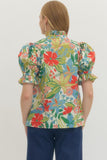 Brooke Floral Print Puff Sleeve Curvy