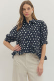 Laney Polka Dot Ruffle Top