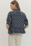 Laney Polka Dot Ruffle Top