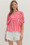 Anne Stripe V-Neck Top