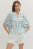 Anne Stripe V-Neck Top