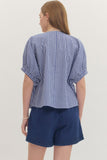 Jamie Gingham Top-Blue