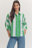 Arrianna Sprided Collard Top-Green