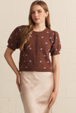 Bryn Polka Dot Sweater Knit Top