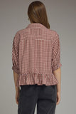 Faith Gingham Elbow Sleeve Top