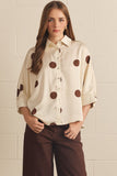 Emily Polka Dot 3/4 Sleeve Top