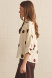 Emily Polka Dot 3/4 Sleeve Top