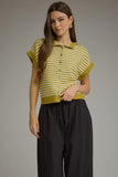 Kathrine Stripe Cap Sleeve Knit Top