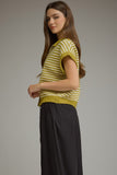 Kathrine Stripe Cap Sleeve Knit Top