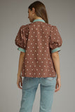 Brylee Button Puff Sleeve Curvy Top