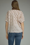 Trin Ruffle Neck Puff Sleeve Top