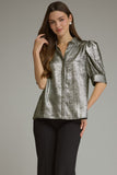 Lainey Solid Metallic Top