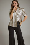 Lainey Solid Metallic Top