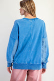 Reagan Mineral Washed Blue Pullover