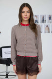 Stripe  Button Down Knit Cardigan