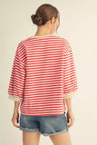 Trin V-notched Stripe Top
