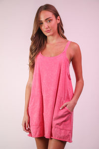 Josephine Mini Dress with Shorts-Hot Pink