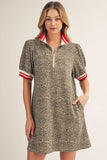 Cami Red Accent Leopard Dress