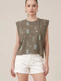 Melanie Crew Neck Western Tank