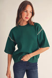 Kelsie Solid Drop Shoulder Top