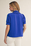 Jaycee Ruffle Detail Button Top