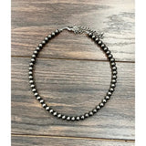 Handmade 16" 8mm Polish Navajo Bead Necklace