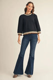 Greer 3/4 Ruffled Edge Top