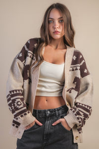 Kenzie Oversized Western Sweater Cardigan